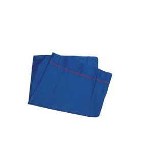 Vintage 70s Blue Red Muslin Pillowcase Solid Border Trim Lightweight Percale 1